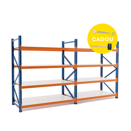Raft Polita ZS - H:2500mm x L:3870mm x W:1100mm, 300kg/nivel, include polite metalice