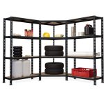 Sistem de rafturi de colt 1800x900x900x400 mm, 1800x1000x400 mm, 1800x1000x400, polite MDF
