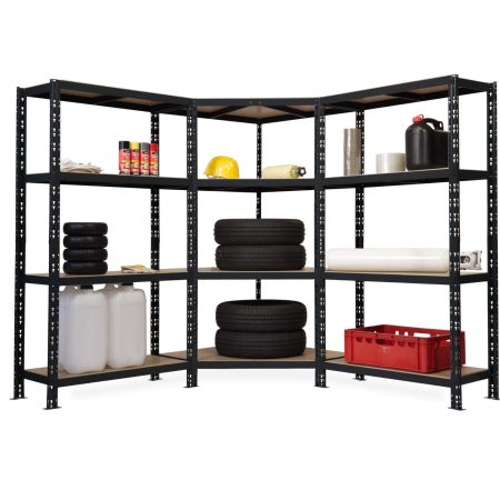 Sistem de rafturi de colt 1800x900x900x400 mm, 1800x1000x400 mm, 1800x1000x400, polite MDF