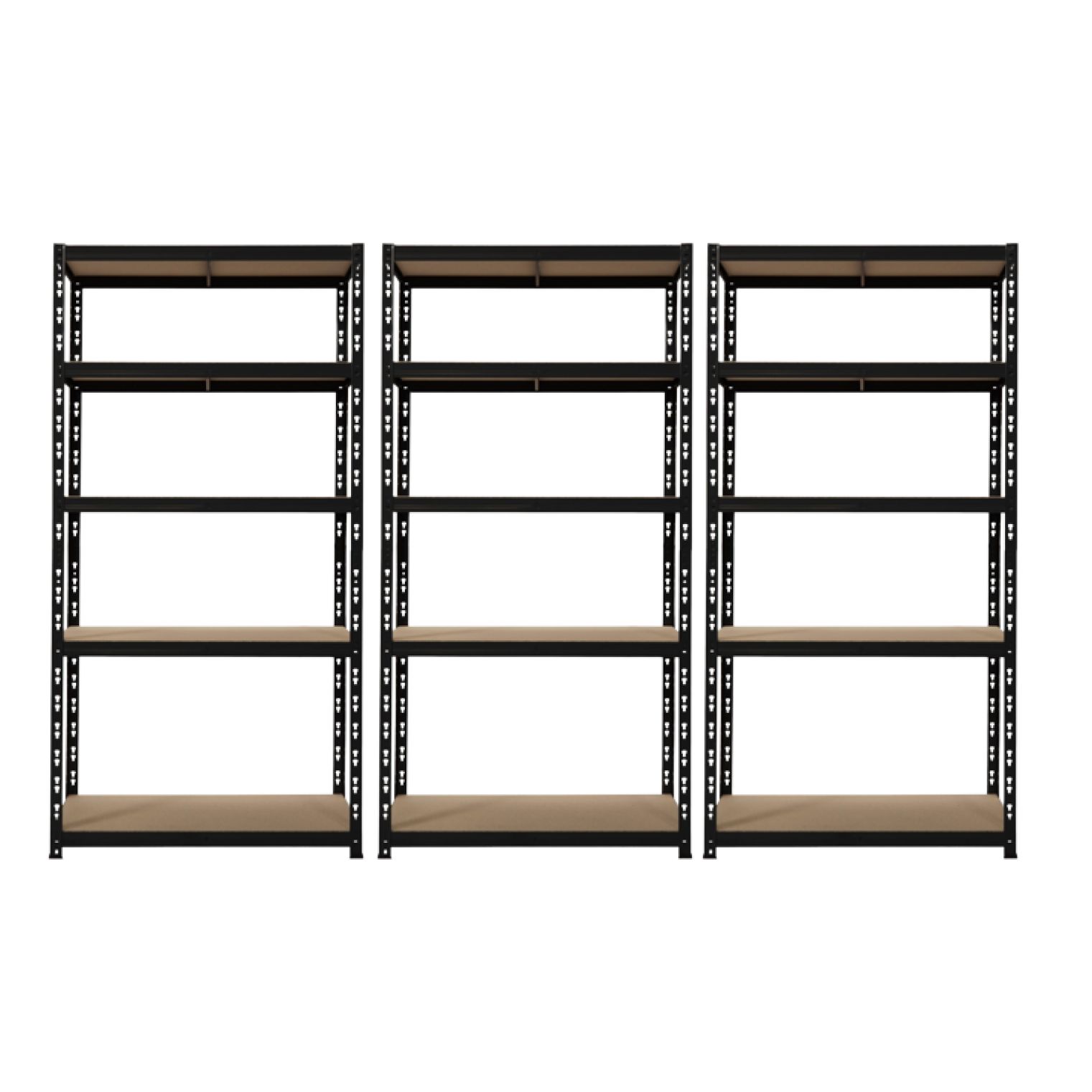 Promotie: Pachet 3 x Raft tip polita - H:1800mm x L:900mm x W:400mm, polite MDF, negru