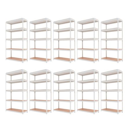 Promotie: Pachet 10 x Raft tip polita - H:1800mm x L:900mm x W:400mm, polite MDF, gri deschis