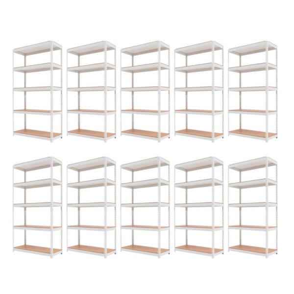 Promotie: Pachet 10 x Raft tip polita - H:1800mm x L:900mm x W:400mm, polite MDF, gri deschis