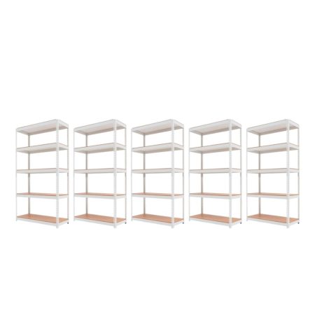 Promotie: Pachet 5 x Raft tip polita - H:1800mm x L:900mm x W:400mm, polite MDF, gri deschis