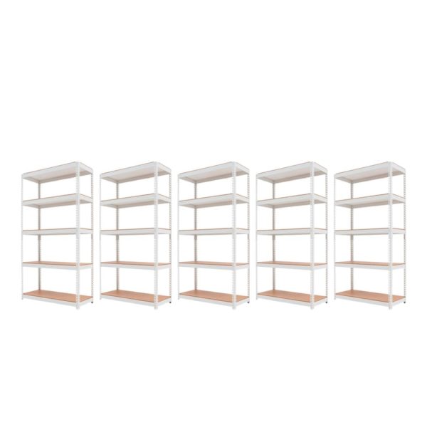 Promotie: Pachet 5 x Raft tip polita - H:1800mm x L:900mm x W:400mm, polite MDF, gri deschis