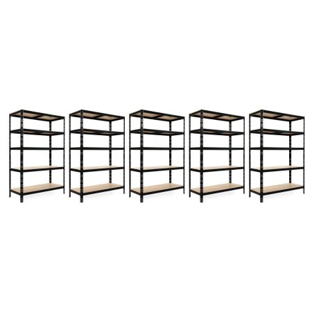 Promotie: Pachet 5 x Raft tip polita - H:2000mm x L:1200mm x W:400mm, polita MDF