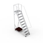 Scara mobila cu platformă HK - 2398x1800x700 mm, 9+1 trepte