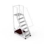 Scara mobila cu platformă HK - 1648x1367x700 mm, 6+1 trepte