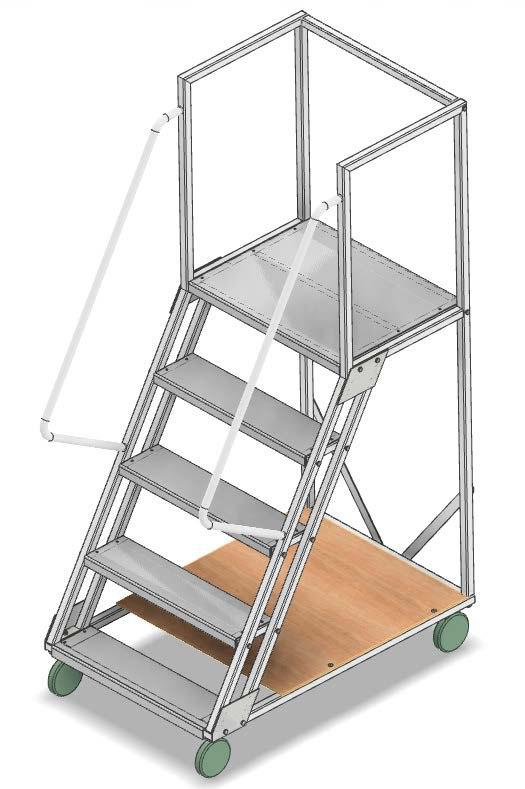 Scara mobila cu platformă HK - 1148x1079x700 mm, 4+1 trepte