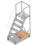 Scara mobila cu platformă HK - 1398x1223x700 mm, 5+1 trepte