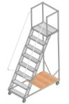 Scara mobila cu platformă HK - 1898x1512x700 mm, 7+1 trepte