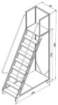 Scara mobila cu platformă HK - 2148x1656x700 mm, 8+1 trepte