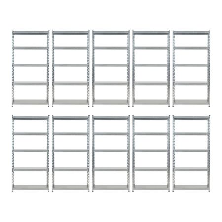 Promotie: Pachet 10 x Raft tip polita galvanizat - H:1830mm x L:900mm x W:380mm, polita pal laminat