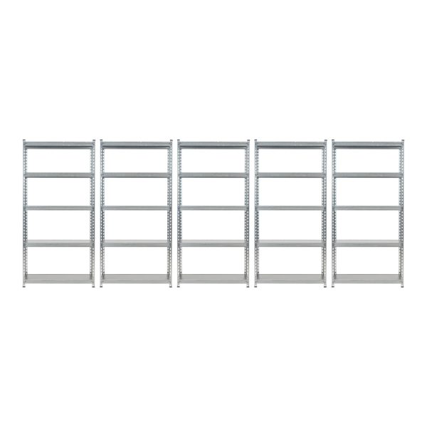 Promotie: Pachet 5 x Raft tip polita galvanizat - H:1830mm x L:900mm x W:380mm, polita pal laminat