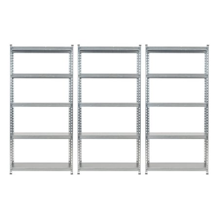 Promotie: Pachet 3 x Raft tip polita galvanizat - H:1830mm x L:900mm x W:380mm, polita pal laminat