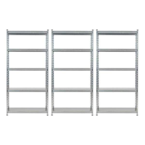 Promotie: Pachet 3 x Raft tip polita galvanizat - H:1830mm x L:900mm x W:380mm, polita pal laminat